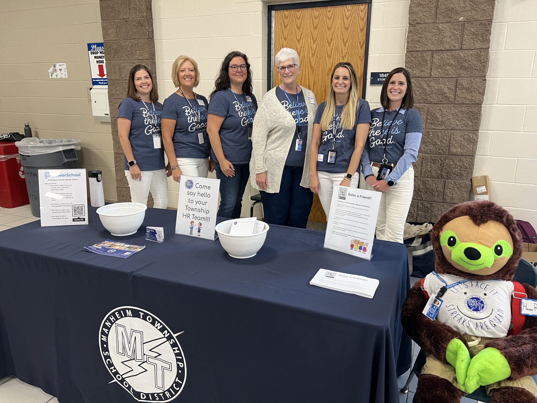 Manheim Business Office Staff, 2022. From Left to Right: Steve Brubaker, Deborah Graham, Donna Robbins, Trish Kramer, Ashley Spector, Jennifer Snyderman