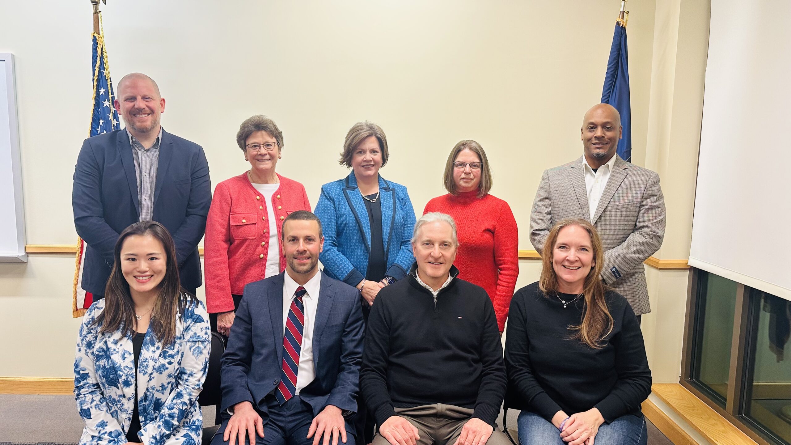 Back Left to Right: Vice President Patrick Grenter, School Director JoAnn Hentz, Board President Sara Woodbury, School Director Erin Hoffman, School Director Dr. Terrance Henderson; Front Left to Right: School Director Cindy Lam, School Director Michael Landis, School Director Mark Boldizar, School Director Kim Romano